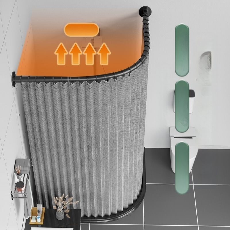 Tualettruumi vannitoa vaheseina kardinaülikond dušš paksendatud perforeeritud dušikardin veekindel riie magnetiline kaar veetõke