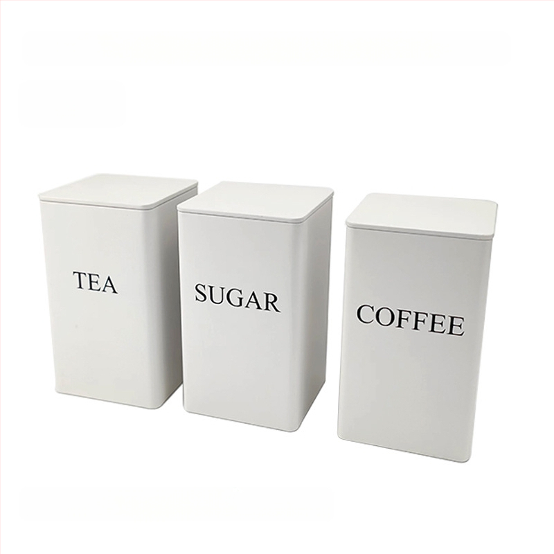 Bambusest kaanega raudkarbi ruudukujuline purk Lihtne sisestus Euroopa ja Ameerika stiilis kohvikommide teepurk Tinplate suletud pakendiga metallpurk