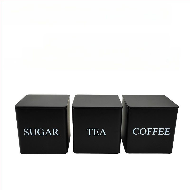 Bambusest kaanega raudkarbi ruudukujuline purk Lihtne sisestus Euroopa ja Ameerika stiilis kohvikommide teepurk Tinplate suletud pakendiga metallpurk