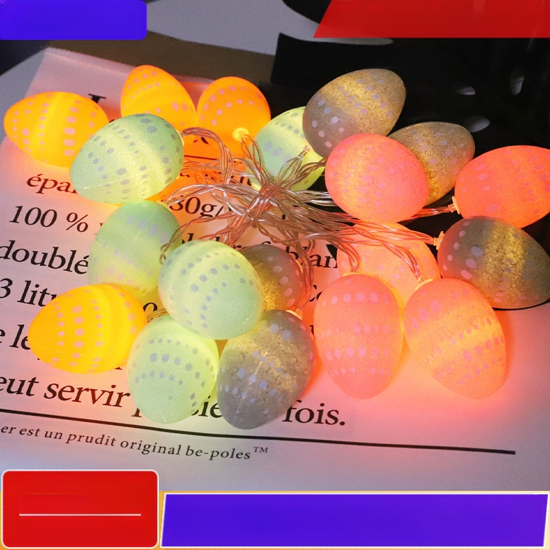 Velykinių kiaušinių morkų girliandų miegamojo šventinė dekoracija kūrybingos dekoratyvinės LED triušio spalvos mirksinčios girliandos