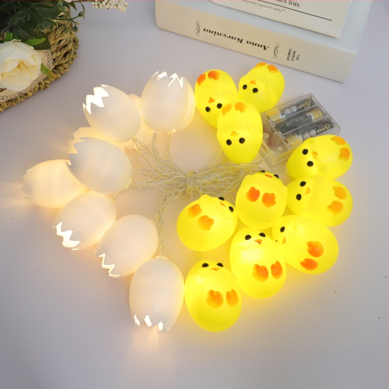 Velykinių kiaušinių morkų girliandų miegamojo šventinė dekoracija kūrybingos dekoratyvinės LED triušio spalvos mirksinčios girliandos