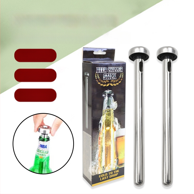 Maistinio nerūdijančio plieno alaus greitai užšaldytas ledo vyno lazdelė alaus lazdelė alaus šaldiklis ledo lazdelė dvigubas kostiumas