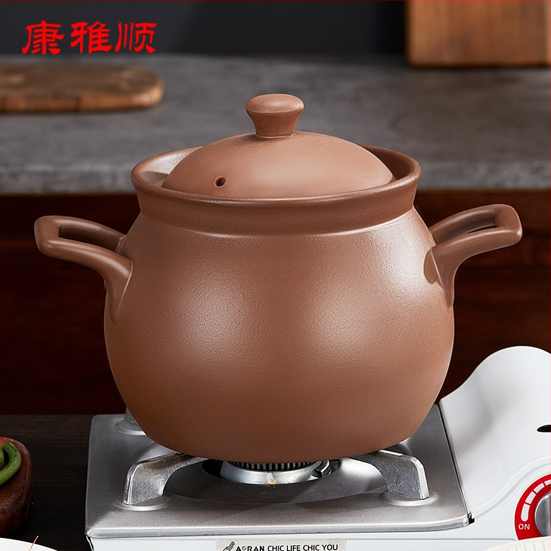 Kangyashun lilla liivapott lahtise leegiga kõrge temperatuurikindel glasuurimata pajaroog gaasipliidil spetsiaalne majapidamissupipajaroog 3-4 inimesele