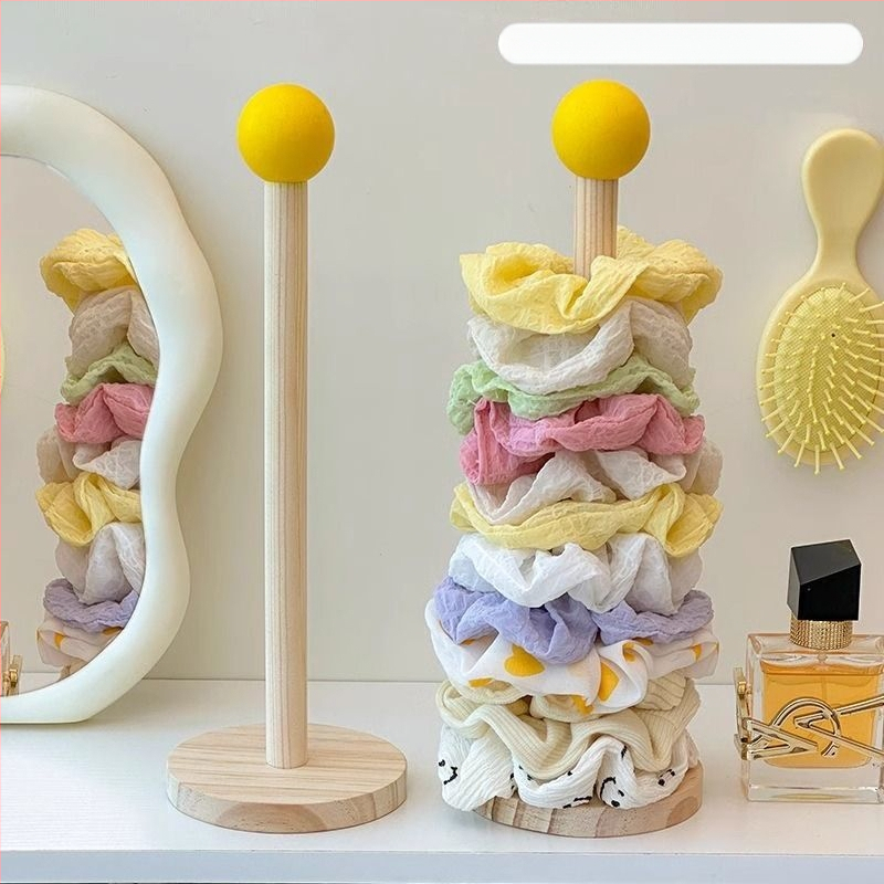 Medinis storosios žarnos plaukų ritės laikymo stovas, didelės vertės odinis galvos juostos galvos gėlės skumbrės žuvies segtuko laikymo organizatorius plaukų aksesuarų demonstravimo stovas