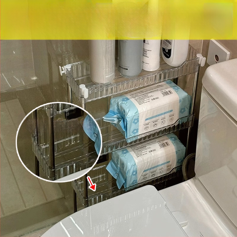 Köögivahe hoiukapp 22 Vannitoa vahe hoiuriiul Plastist tualeti külgkapp Kitsa vahe hoiustamiseks