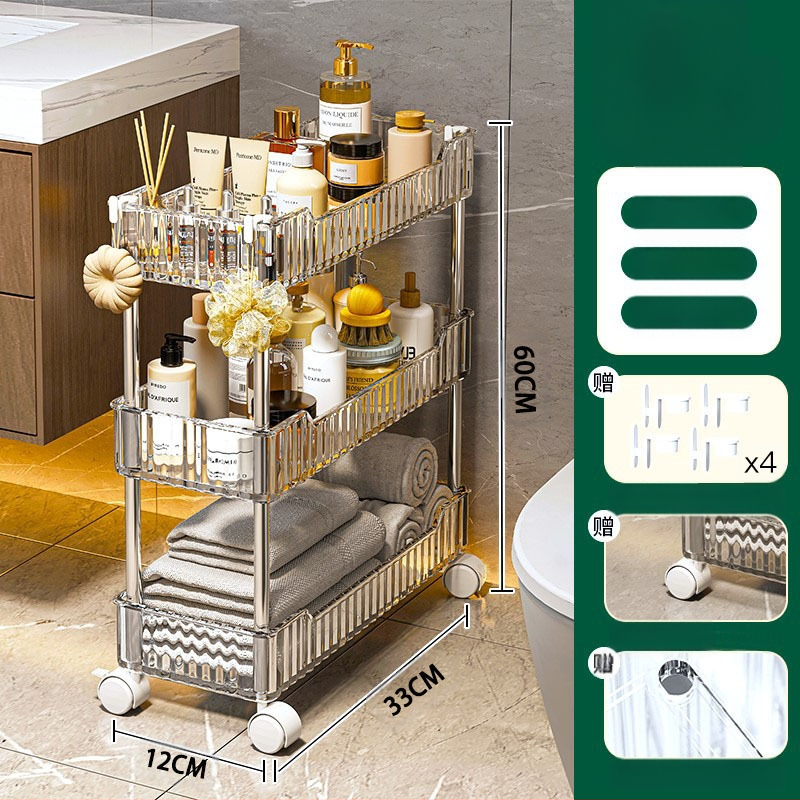 Köögivahe hoiukapp 22 Vannitoa vahe hoiuriiul Plastist tualeti külgkapp Kitsa vahe hoiustamiseks