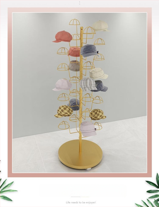 Стойка за шапки, подова стойка за дрехи за съхранение на дрехи, детска закачалка за бебешки шапки, многослойна, златна, висяща рафт за шапки