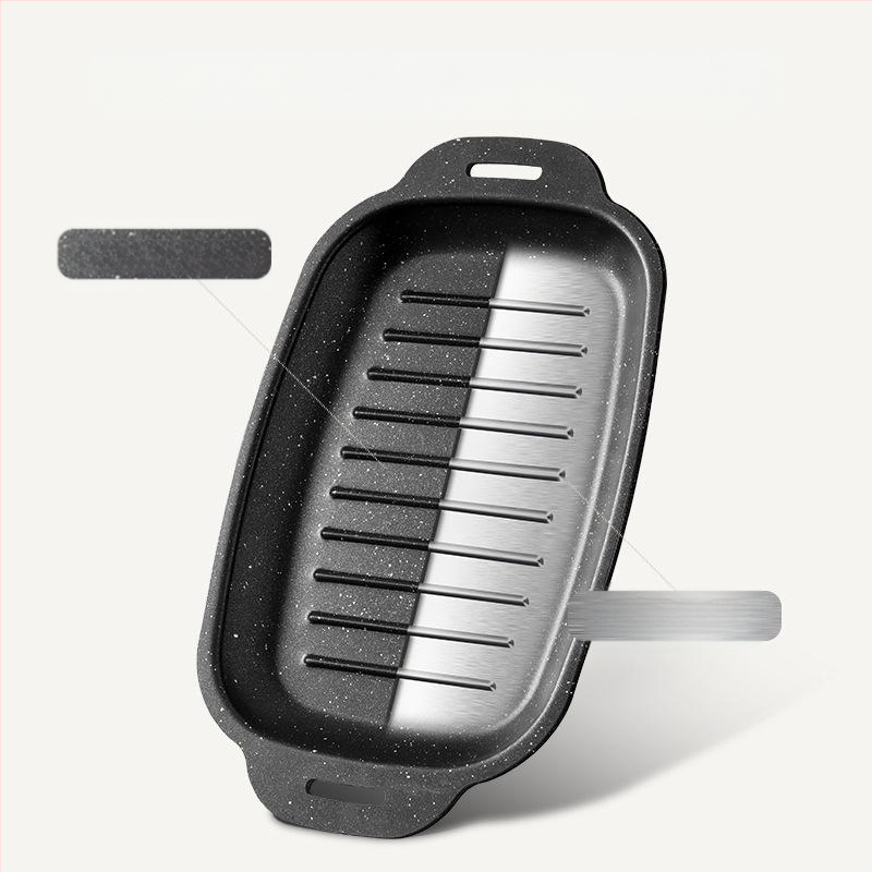 Maifani kivist grillitud kalataldrik, ristkülikukujuline grillitaldrik induktsioonpliidile, grillpann, teppanyaki, kaasaskantav grillitaldrik