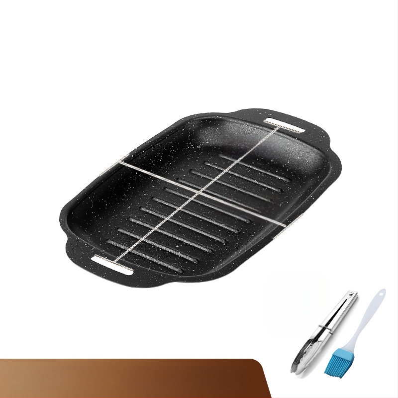 Maifani kivist grillitud kalataldrik, ristkülikukujuline grillitaldrik induktsioonpliidile, grillpann, teppanyaki, kaasaskantav grillitaldrik