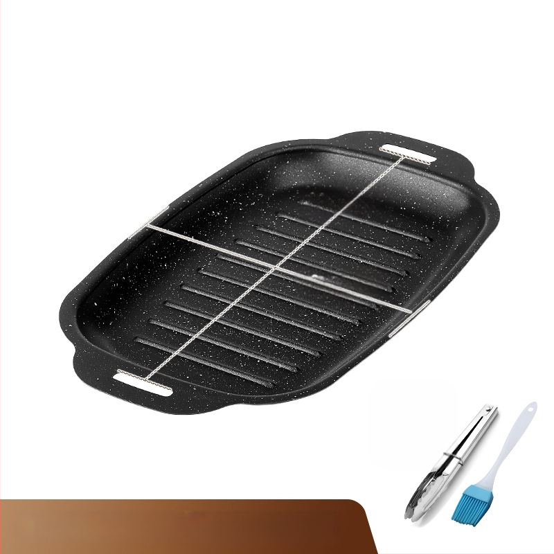 Maifani kivist grillitud kalataldrik, ristkülikukujuline grillitaldrik induktsioonpliidile, grillpann, teppanyaki, kaasaskantav grillitaldrik