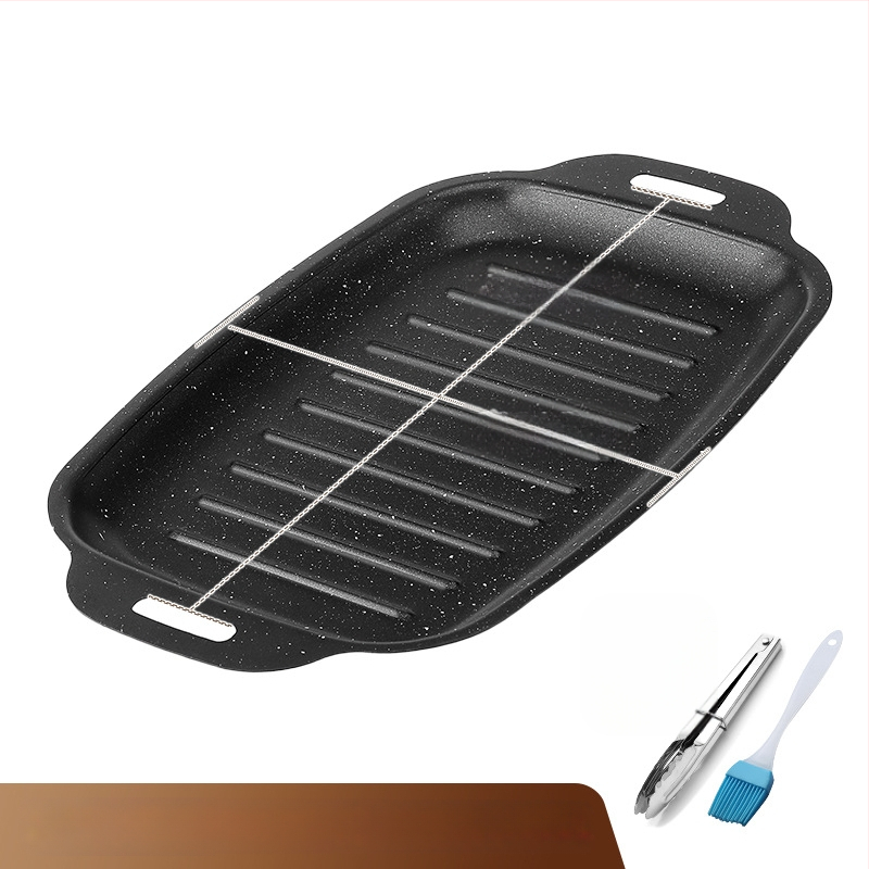 Maifani kivist grillitud kalataldrik, ristkülikukujuline grillitaldrik induktsioonpliidile, grillpann, teppanyaki, kaasaskantav grillitaldrik
