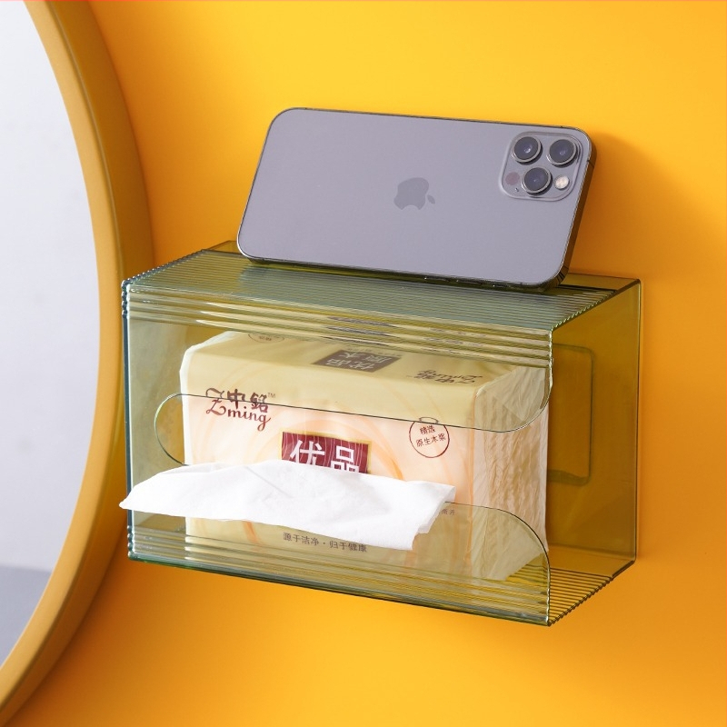 Ελαφρύ πολυτελές κουτί χαρτομάντιλων, επιτοίχιο, χωρίς τρύπημα, αποθήκευση πετσετών προσώπου μπάνιου, εξαγωγή χαρτιού υγείας, ανεστραμμένη κρεμάστρα κουζίνας