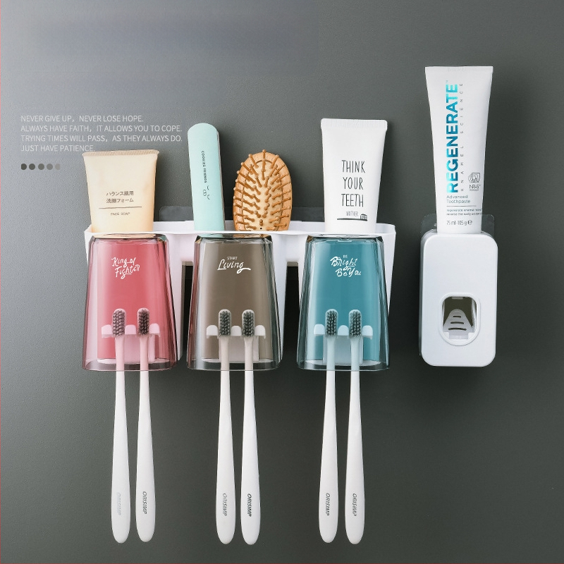 Dantų šepetėlių stovo rinkinys, daugiafunkcis dantų šepetėlio puodelis, buitinis dantų puodelis, burnos skalavimo skysčio puodelis, dantų pastos spaustukas be perforatoriaus, artefaktas