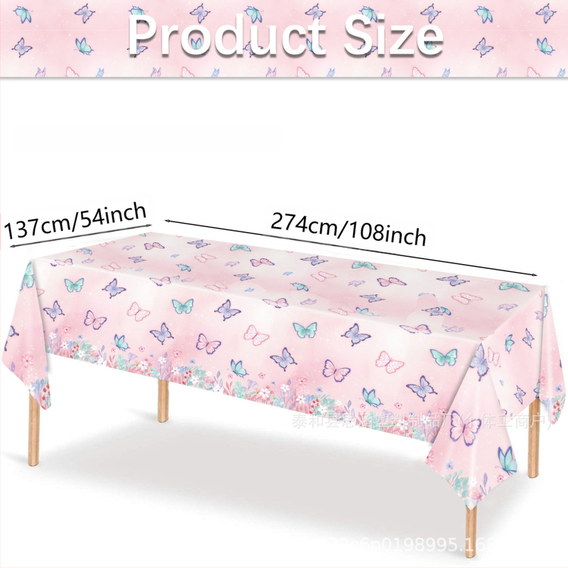 2025. aasta uus roosa liblikateemaline peolaudlina ühekordselt kasutatav sünnipäevalaudlina peokaunistuseks