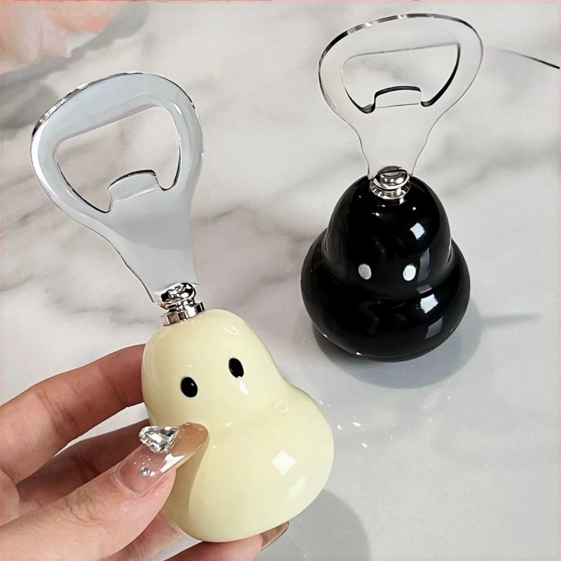 Kriaušės formos besišypsančio butelio atidarytuvas, keraminis nešiojamas atidarytuvas, mielas vyno butelio atidarytuvas, alaus butelis