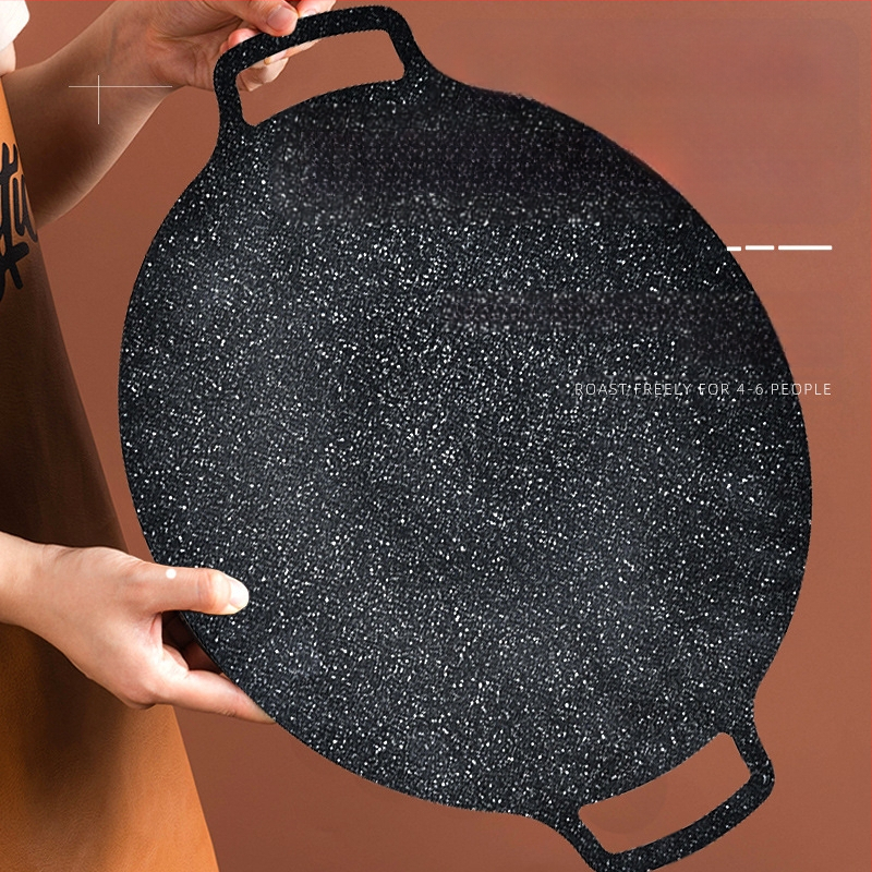 Küpsetusplaat välistingimustes kasutatav ümmargune Maifan kivi mittenakkuva telkimispapp-tüüpi küpsetusplaat kaubanduslikuks grillitud kalaks majapidamises Korea grill-grill