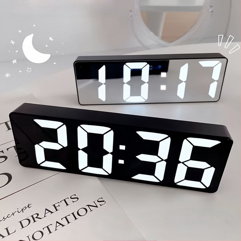 Ceas cu oglindă, ceas cu alarmă, ceas inteligent, mut, monitor de timp, dormitor, ceas electronic digital, decorare desktop