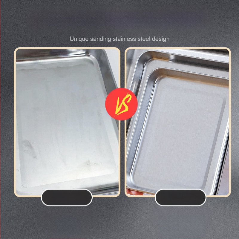 304 nerūdijančio plieno grotelių tinklelio sustorinta kepimo skarda kvadratinė lėkštė pyrago kepimo skarda lauko buitinė komercinė kepta žuvies lėkštė