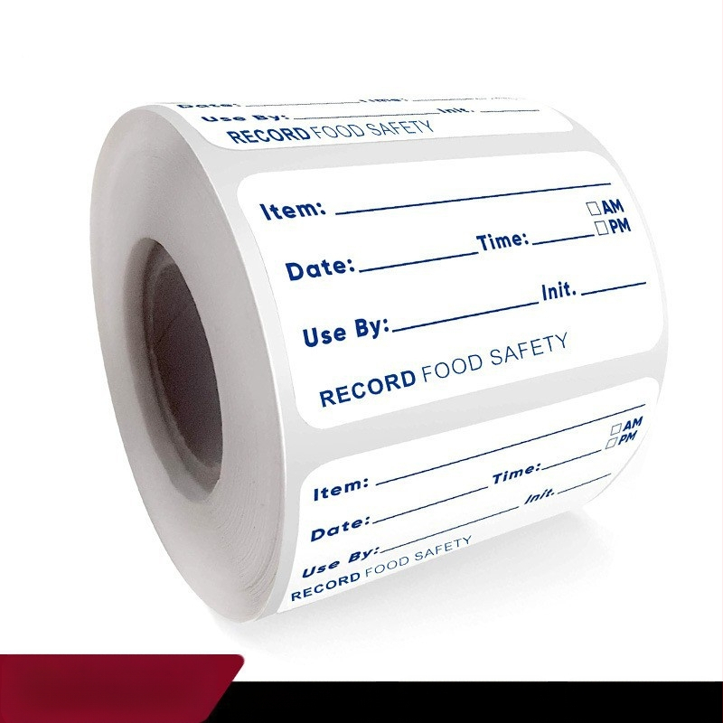 Nauja 2,5 * 5,0 cm datos maisto lipnios ritinėlio lipduko etiketė 500 pastų/ritinėlis