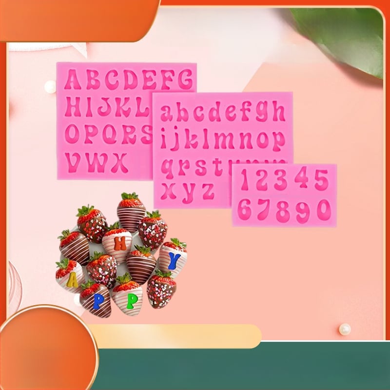 26 angliškos didžiosios ir mažosios raidės bei skaičiai. Silikoninė formelė. „Pasidaryk pats“ fondanto torto šokolado dekoravimo kepimo forma.