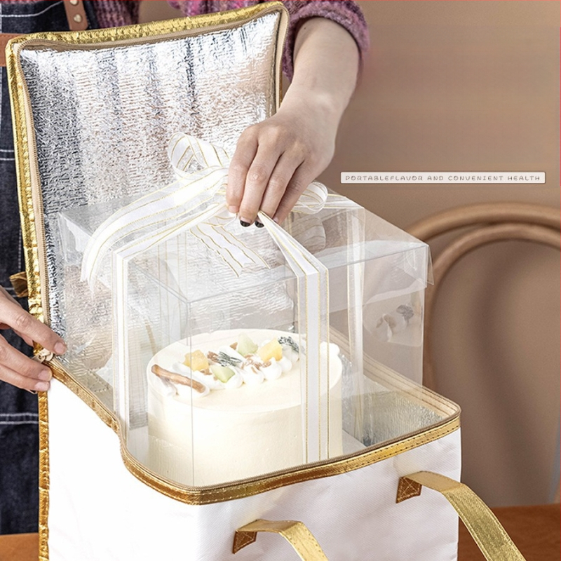 Τσάντα μόνωσης κέικ, ειδική τσάντα ψύξης για πακέτο, τσάντα χειρός, τσάντα παράδοσης από παχύρρευστο μη υφασμένο αλουμινόχαρτο, μικρή και μεγάλη συσκευασία