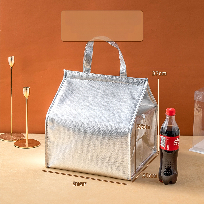 Τσάντα μόνωσης κέικ, ειδική τσάντα ψύξης για πακέτο, τσάντα χειρός, τσάντα παράδοσης από παχύρρευστο μη υφασμένο αλουμινόχαρτο, μικρή και μεγάλη συσκευασία