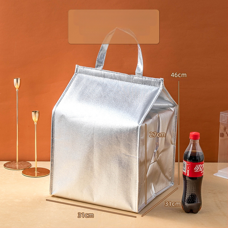 Τσάντα μόνωσης κέικ, ειδική τσάντα ψύξης για πακέτο, τσάντα χειρός, τσάντα παράδοσης από παχύρρευστο μη υφασμένο αλουμινόχαρτο, μικρή και μεγάλη συσκευασία