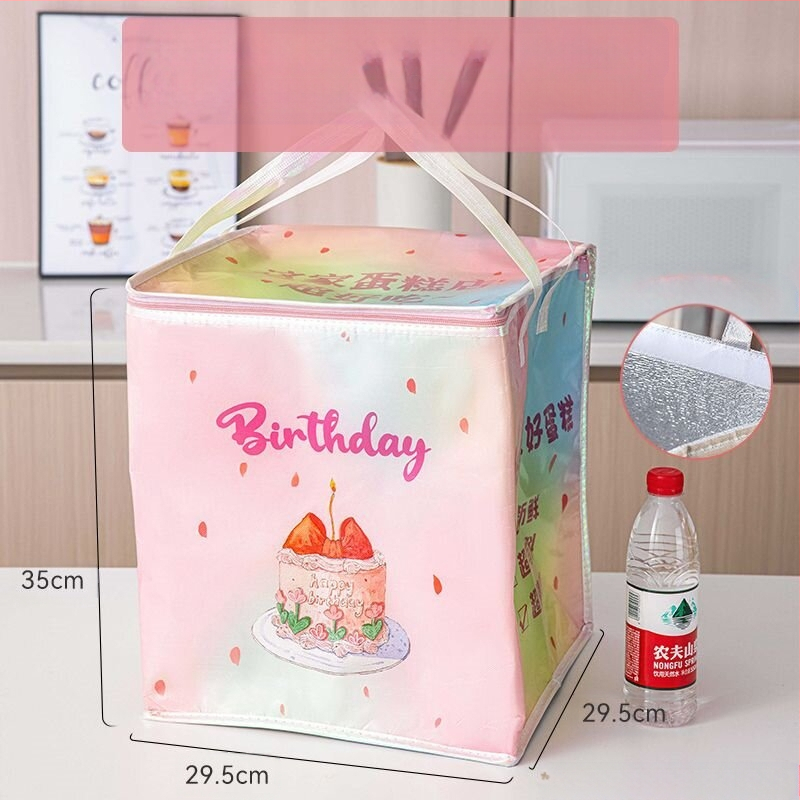 Τσάντα μόνωσης κέικ, ειδική τσάντα ψύξης για πακέτο, τσάντα χειρός, τσάντα παράδοσης από παχύρρευστο μη υφασμένο αλουμινόχαρτο, μικρή και μεγάλη συσκευασία