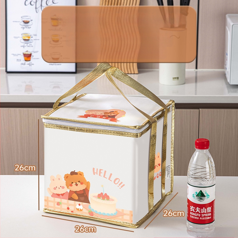 Τσάντα μόνωσης κέικ, ειδική τσάντα ψύξης για πακέτο, τσάντα χειρός, τσάντα παράδοσης από παχύρρευστο μη υφασμένο αλουμινόχαρτο, μικρή και μεγάλη συσκευασία