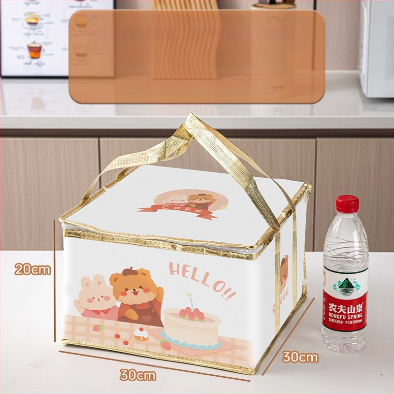 Τσάντα μόνωσης κέικ, ειδική τσάντα ψύξης για πακέτο, τσάντα χειρός, τσάντα παράδοσης από παχύρρευστο μη υφασμένο αλουμινόχαρτο, μικρή και μεγάλη συσκευασία