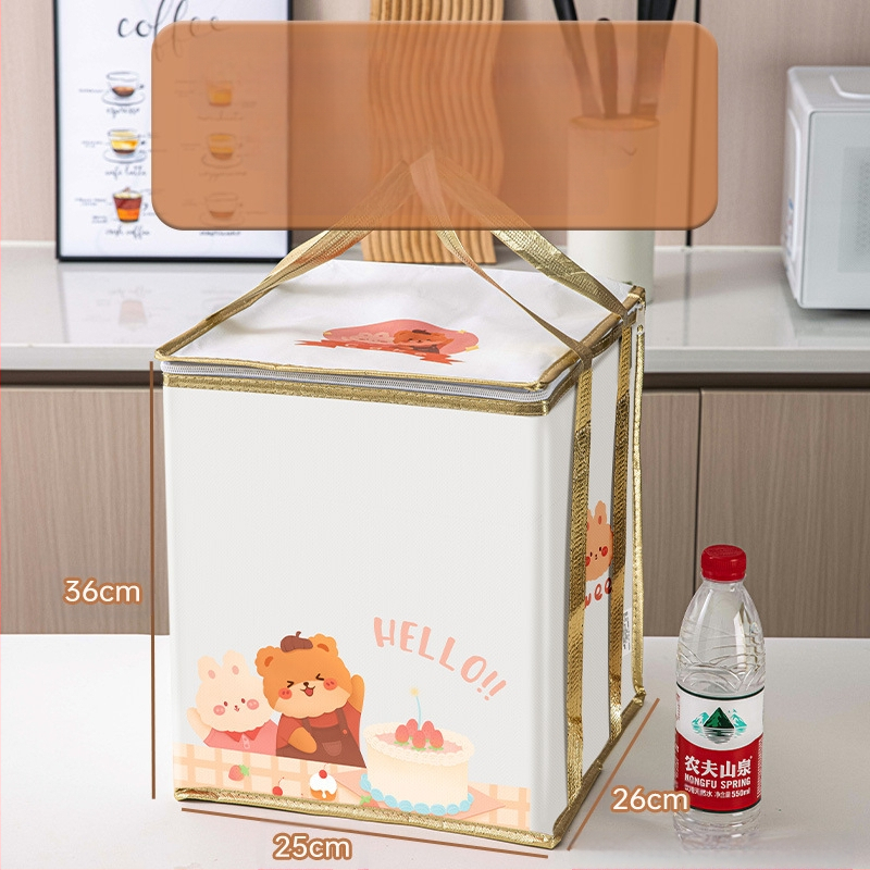 Τσάντα μόνωσης κέικ, ειδική τσάντα ψύξης για πακέτο, τσάντα χειρός, τσάντα παράδοσης από παχύρρευστο μη υφασμένο αλουμινόχαρτο, μικρή και μεγάλη συσκευασία