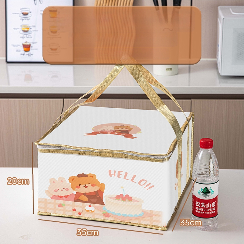 Τσάντα μόνωσης κέικ, ειδική τσάντα ψύξης για πακέτο, τσάντα χειρός, τσάντα παράδοσης από παχύρρευστο μη υφασμένο αλουμινόχαρτο, μικρή και μεγάλη συσκευασία