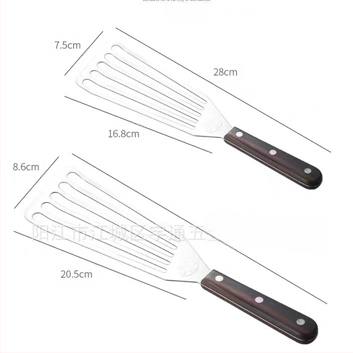 Nerūdijančio plieno keptos žuvies kastuvas kepsnių puodui kastuvas buitinis keptas keptas išsiliejęs kastuvas medinė rankena plastikinis kepimo kastuvas kepimo kastuvas virtuvės įrankiai