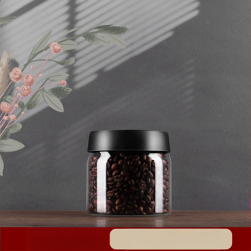 Kavos pupelių laikymo indas maistiniam stikliniam buteliui grūdų laikymo indas vakuuminiu būdu uždarytas indas