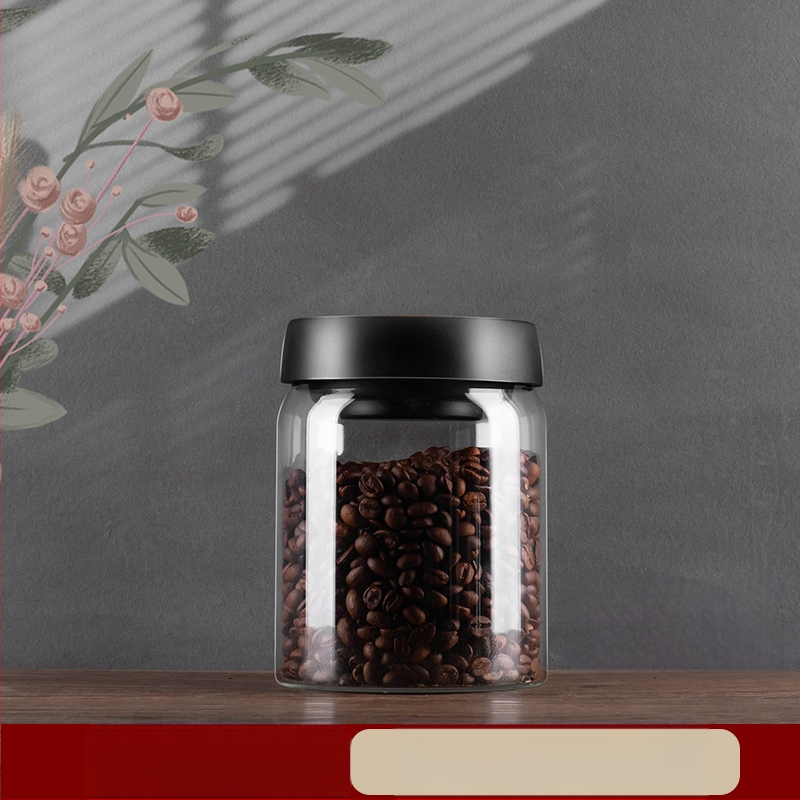 Kavos pupelių laikymo indas maistiniam stikliniam buteliui grūdų laikymo indas vakuuminiu būdu uždarytas indas