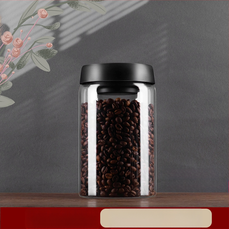 Kavos pupelių laikymo indas maistiniam stikliniam buteliui grūdų laikymo indas vakuuminiu būdu uždarytas indas