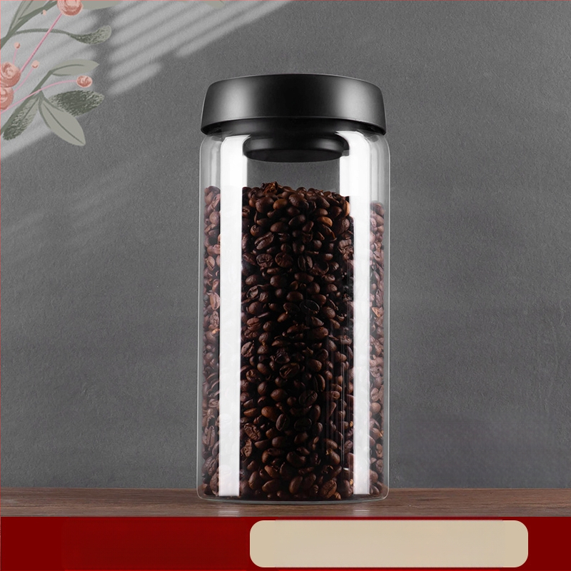 Kavos pupelių laikymo indas maistiniam stikliniam buteliui grūdų laikymo indas vakuuminiu būdu uždarytas indas