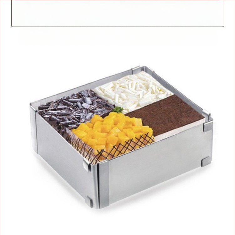 Határokon átnyúló rozsdamentes acél mousse kör sajtos lasagne forma teleszkópos kerek torta kör torta forma sütőeszköz