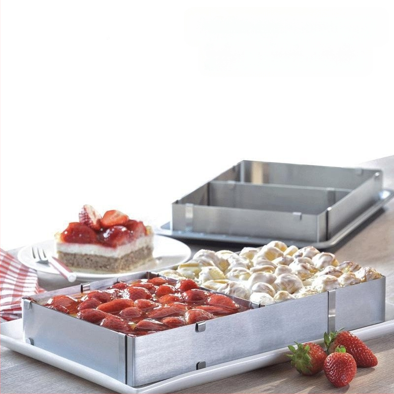 Határokon átnyúló rozsdamentes acél mousse kör sajtos lasagne forma teleszkópos kerek torta kör torta forma sütőeszköz