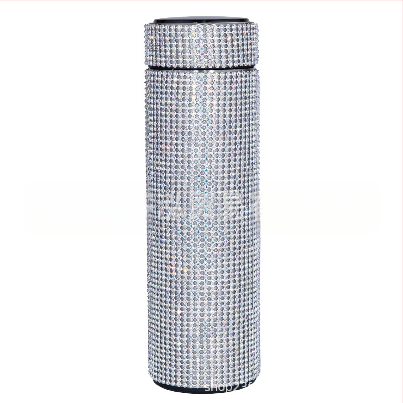 480 ml „Cross Border American Diamond“ termosinis dvigubas tiesus puodelis kavai, arbatai, vaisių sultims, kalėdinė dovana