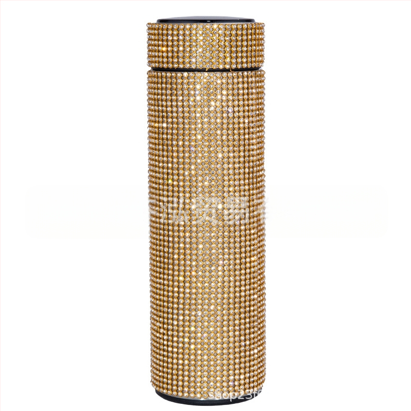 480 ml „Cross Border American Diamond“ termosinis dvigubas tiesus puodelis kavai, arbatai, vaisių sultims, kalėdinė dovana