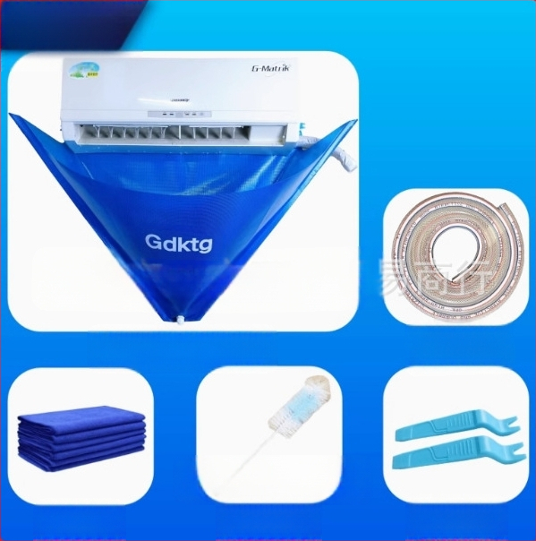 Instrument de curățare a capacului pentru aer condiționat, instrument de curățare a aerului condiționat, set complet de instrumente de curățare pentru aer condiționat de uz casnic, fără demontare