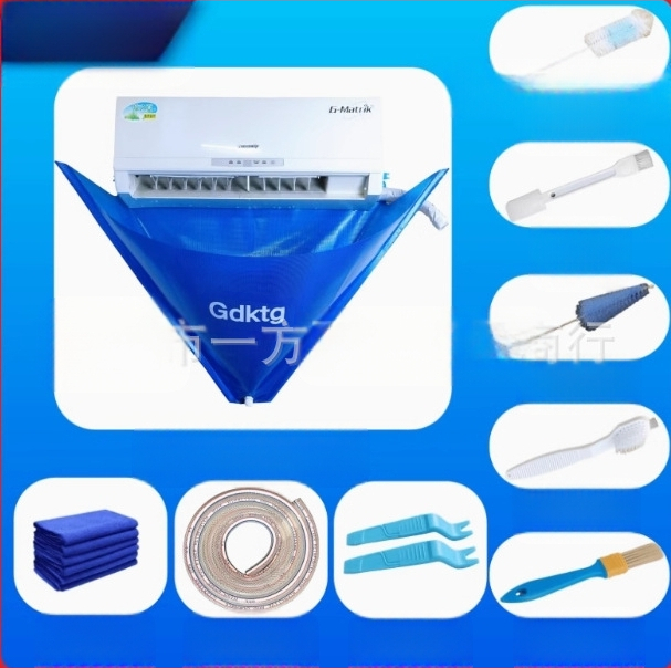 Instrument de curățare a capacului pentru aer condiționat, instrument de curățare a aerului condiționat, set complet de instrumente de curățare pentru aer condiționat de uz casnic, fără demontare