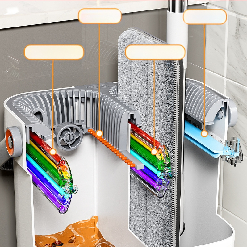 „Jia Helper 2023“ nauja rankomis plaunama plokščia šluostė, antros kartos „Rainbow Scratch Mop“, buitinė vieno šluostės švari šluostė