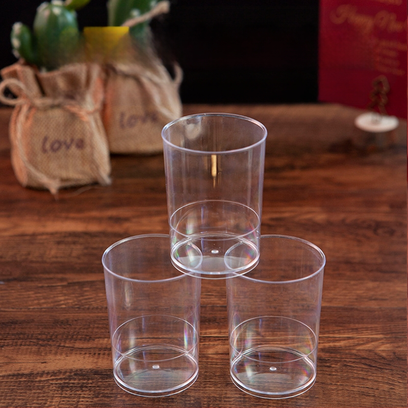 Grynas putėsis Sėlenų pudingas Želė desertinis stalas Kietas plastikinis puodelis Raudonas kūrybingas 100ML Vienkartinis skaidrus