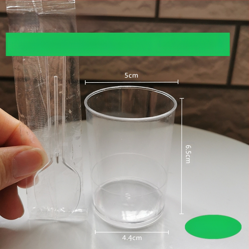 Grynas putėsis Sėlenų pudingas Želė desertinis stalas Kietas plastikinis puodelis Raudonas kūrybingas 100ML Vienkartinis skaidrus