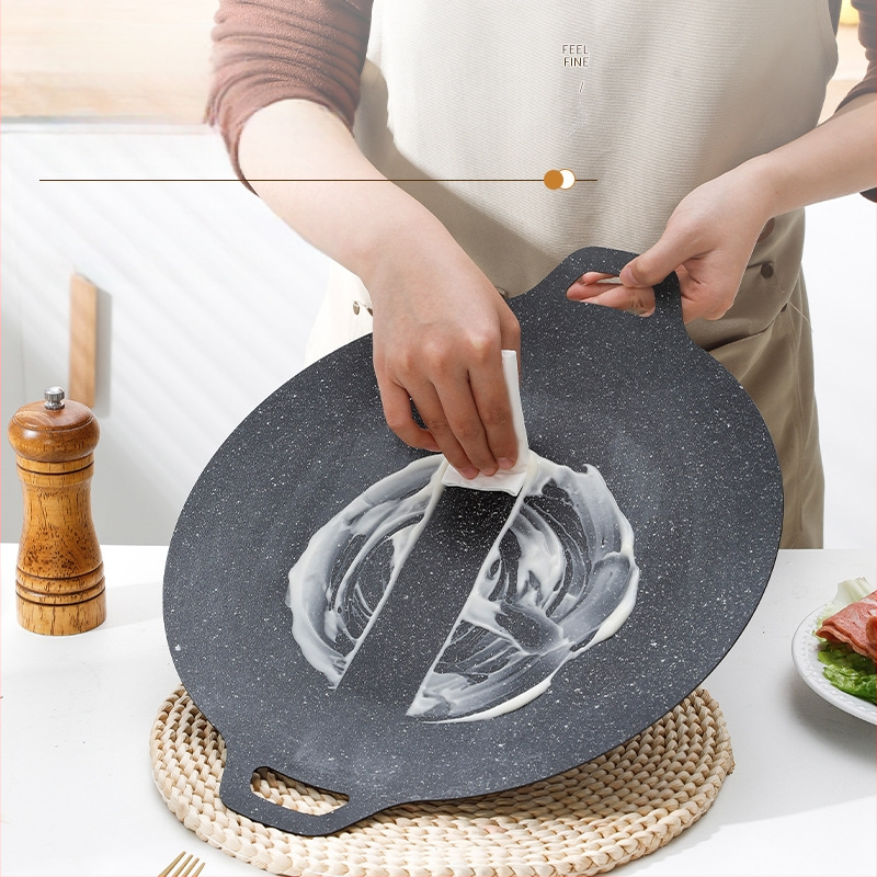 Ümmargune välistingimustes kasutatav küpsetusplaat Korea stiilis grillimisplaat Kassettahju grillimisplaat Teppanyaki majapidamises kasutatav Maifan kivist mittenakkuva praepanniga