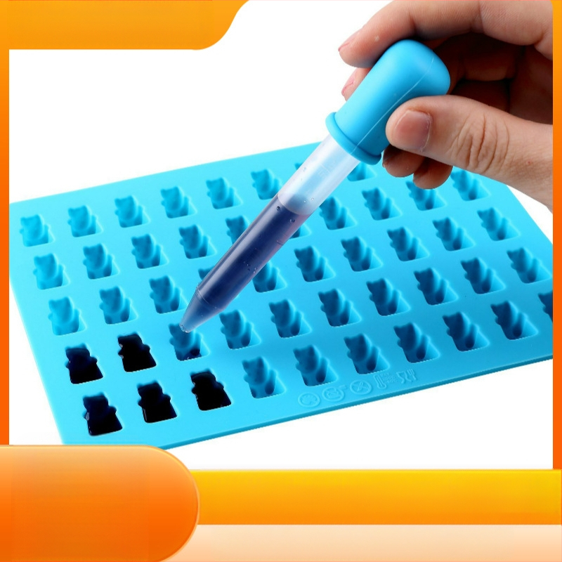 Szilikon forma kreatív 50 lyukú mackó forma szilikon csokoládé forma gumicukor süti szilikon forma