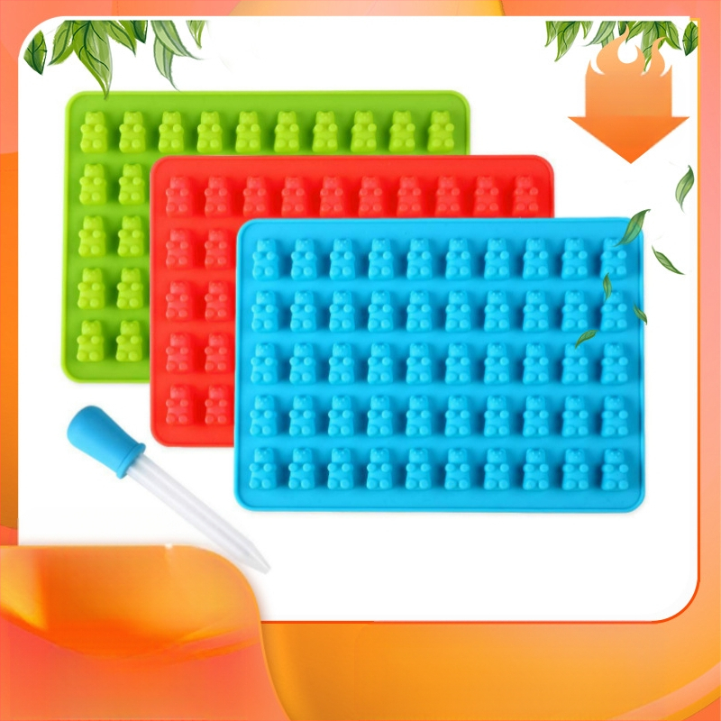 Szilikon forma kreatív 50 lyukú mackó forma szilikon csokoládé forma gumicukor süti szilikon forma