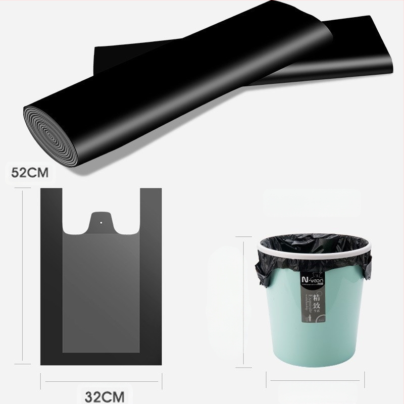 [50 dollarit baari kohta] tootjad hulgimüügis paksud mustad majapidamisköögi ühekordselt kasutatavad kaasaskantavad vestiga prügikotid